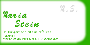 maria stein business card